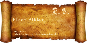 Rixer Viktor névjegykártya